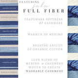 Gift Set - blue & cream cashmere & cotton Blanket & Hat set