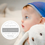 Gift Set - blue & navy cashmere & cotton Blanket & Hat set